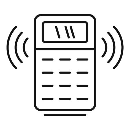 Smart door locker icon. Outline smart door locker vector icon for web design isolated on white backgroundのイラスト素材