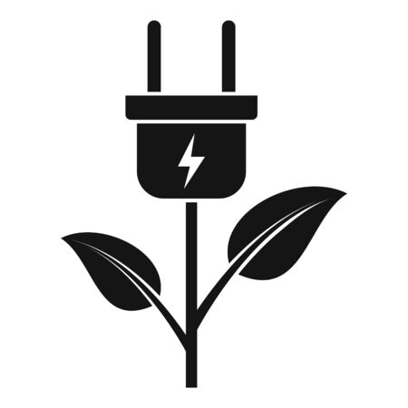 Hybrid energy plant icon. Simple illustration of hybrid energy plant vector icon for web design isolated on white backgroundのイラスト素材