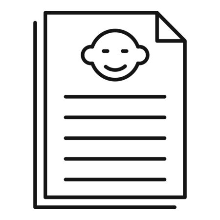 Legal birth certificate icon, outline styleのイラスト素材