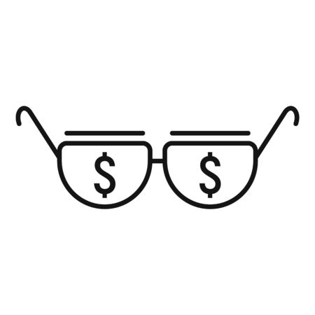 Millionaire sunglasses icon. Outline millionaire sunglasses vector icon for web design isolated on white backgroundのイラスト素材