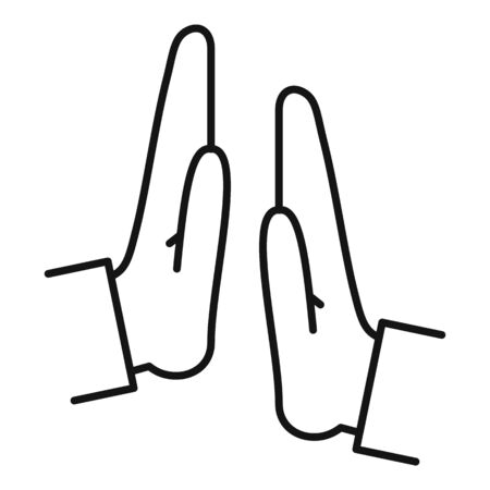 Friendship clap icon, outline styleのイラスト素材