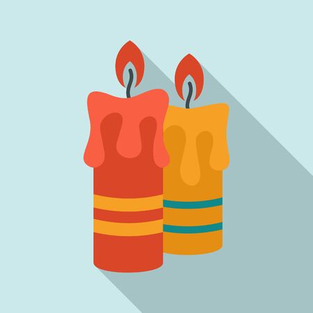 Two candles icon, flat styleのイラスト素材