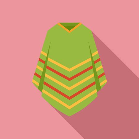 Poncho clothes icon, flat styleのイラスト素材