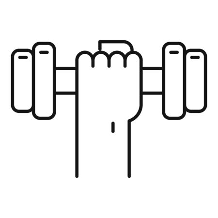 Dumbbell in hand icon, outline styleのイラスト素材