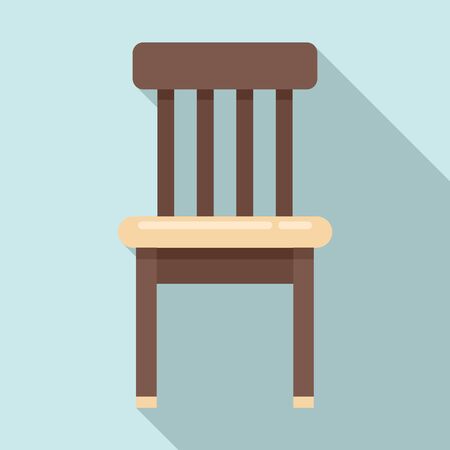 Wood classic chair icon. Flat illustration of wood classic chair vector icon for web designのイラスト素材