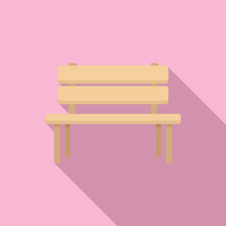 Wood garden bench icon. Flat illustration of wood garden bench vector icon for web designのイラスト素材