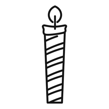 Cake birthday candle icon, outline styleのイラスト素材