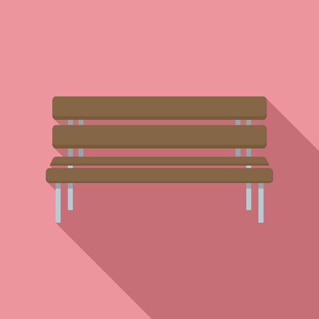 Park bench icon, flat styleのイラスト素材