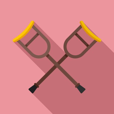 Medical crutches icon, flat styleのイラスト素材