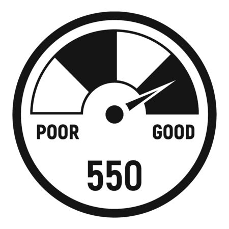 Power credit score icon. Simple illustration of power credit score vector icon for web design isolated on white backgroundのイラスト素材