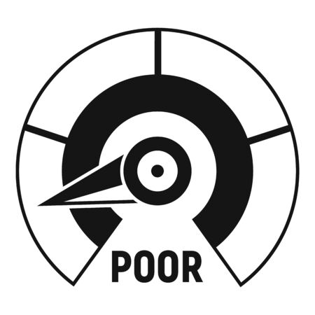 Low rate credit icon. Simple illustration of low rate credit vector icon for web design isolated on white backgroundのイラスト素材