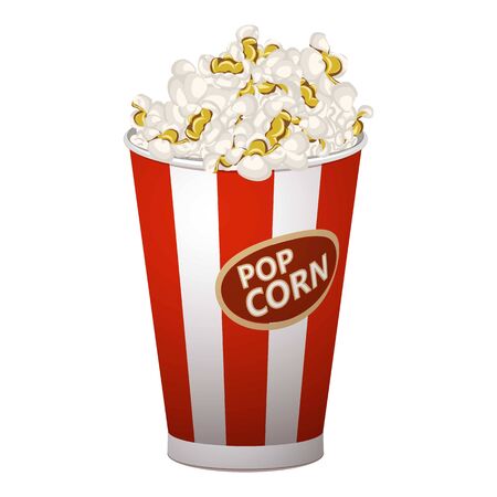 Popcorn cup icon, cartoon styleのイラスト素材
