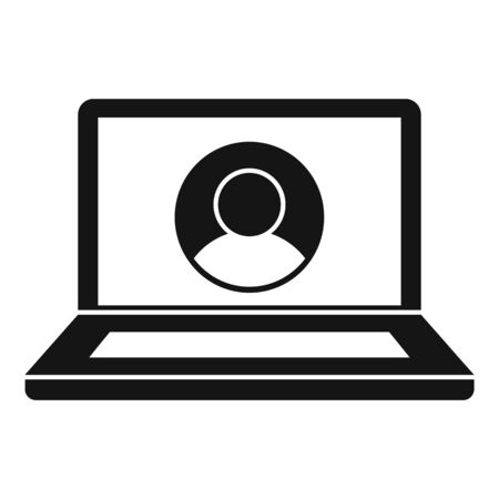 Laptop login icon, simple styleのイラスト素材
