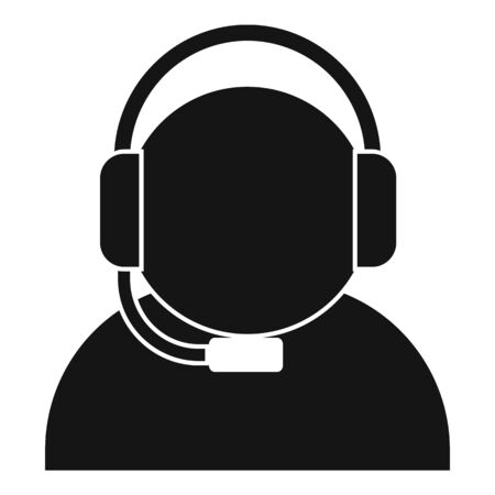Call center worker icon, simple styleのイラスト素材