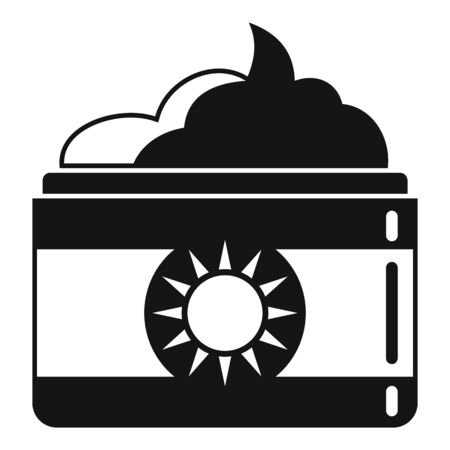 Sunscreen jar cream icon, simple styleのイラスト素材