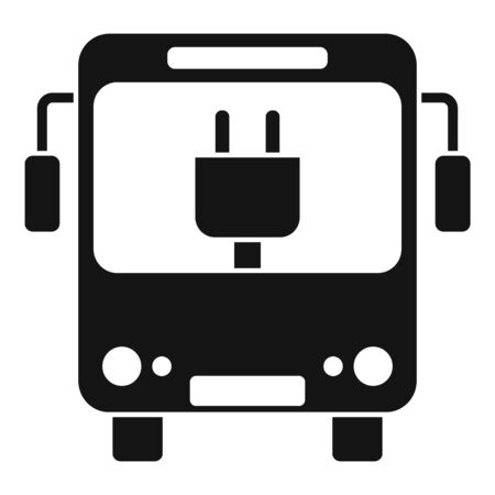 City eletrical bus icon, simple styleのイラスト素材