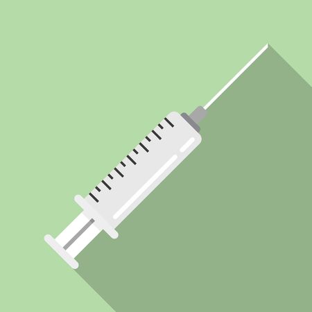 Blood transfusion syringe icon, flat styleのイラスト素材