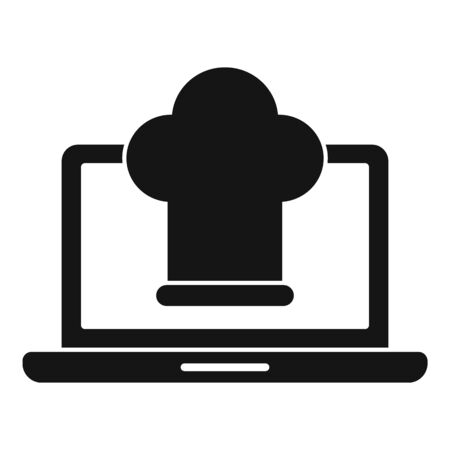 Online cooking show icon. Simple illustration of online cooking show vector icon for web design isolated on white backgroundのイラスト素材