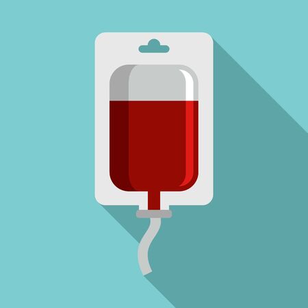 Hospital blood transfusion icon. Flat illustration of hospital blood transfusion vector icon for web designのイラスト素材