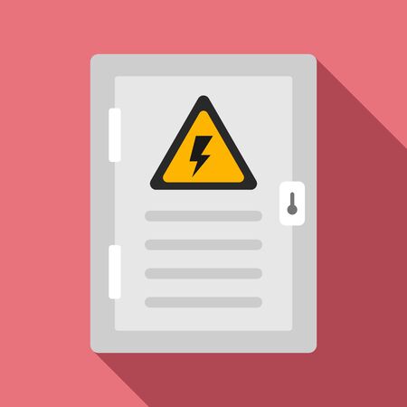 Electric panel box icon, flat styleのイラスト素材
