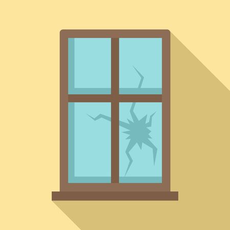 Broken window icon, flat styleのイラスト素材