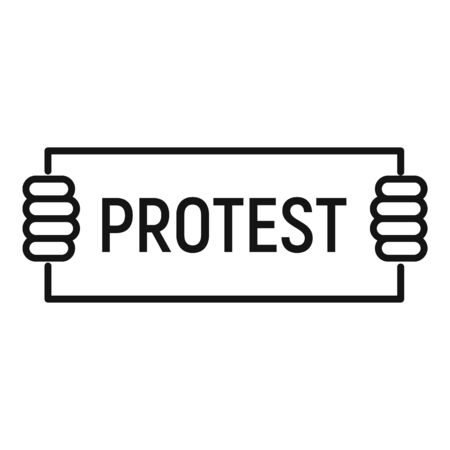 Protest hands icon, outline styleのイラスト素材