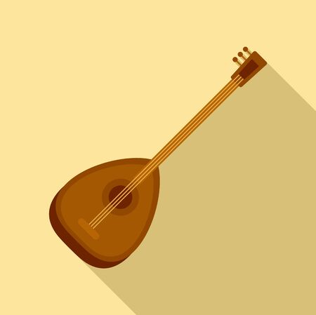 Turkish saz icon. Flat illustration of turkish saz vector icon for web designのイラスト素材