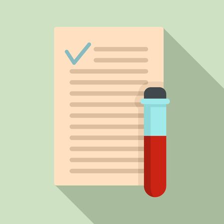 Blood test results icon, flat styleのイラスト素材