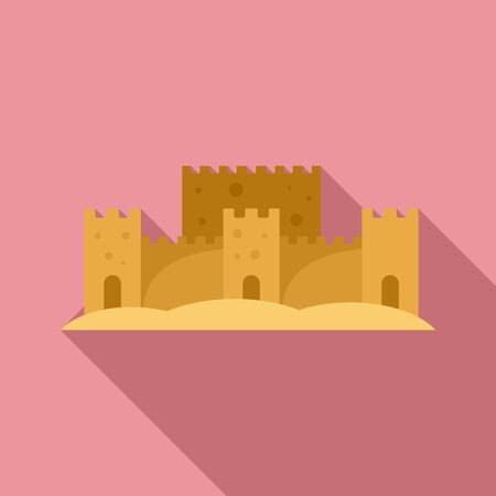 Sand art castle icon, flat styleのイラスト素材