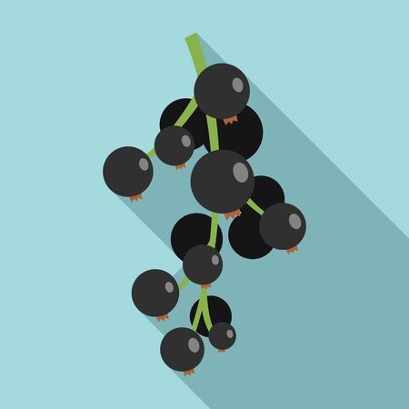 Black currant fruit icon. Flat illustration of black currant fruit vector icon for web designのイラスト素材