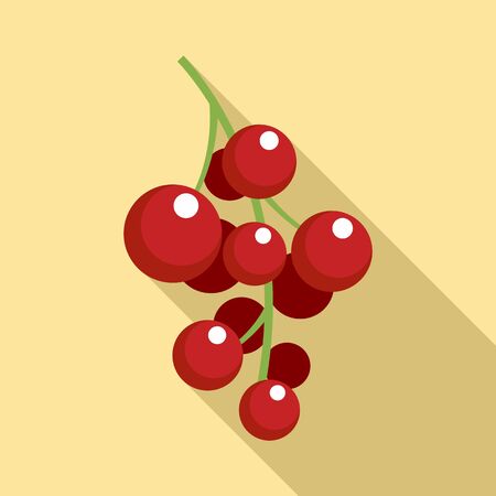 Red currant fruit icon. Flat illustration of red currant fruit vector icon for web designのイラスト素材