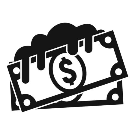 Cash money laundering icon. Simple illustration of cash money laundering vector icon for web design isolated on white backgroundのイラスト素材