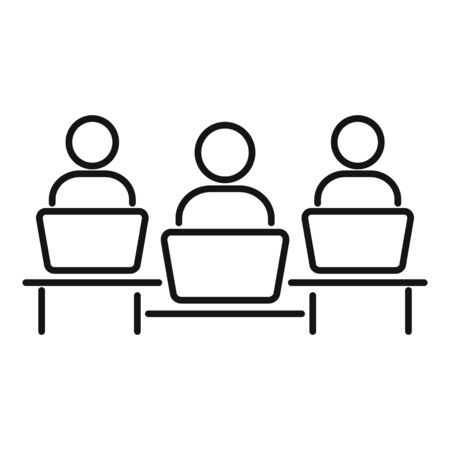 Collaboration icon. Outline collaboration vector icon for web design isolated on white backgroundのイラスト素材