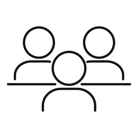 Teamwork collaboration icon, outline styleのイラスト素材