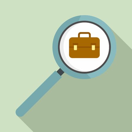 Leather business bag icon, flat styleのイラスト素材