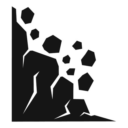 Stone landslide icon, simple styleのイラスト素材