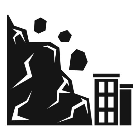 Landslide icon. Simple illustration of landslide vector icon for web design isolated on white backgroundのイラスト素材
