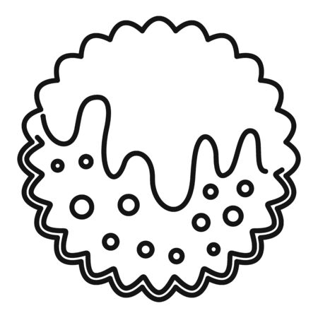 Cream cookie icon, outline styleのイラスト素材