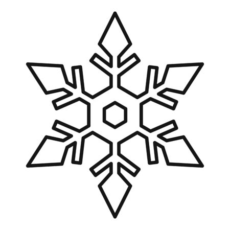 Geometric snowflake icon, outline styleのイラスト素材
