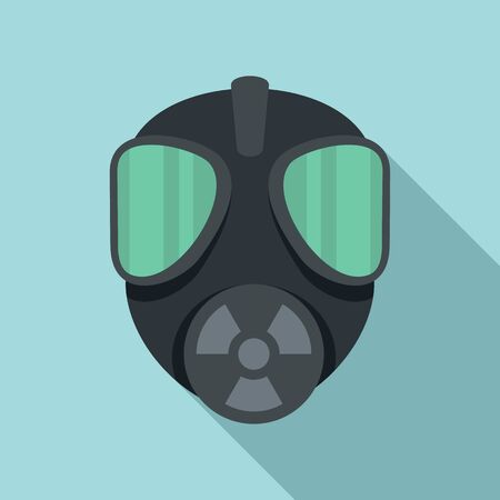 Gas radiation mask icon, flat styleのイラスト素材