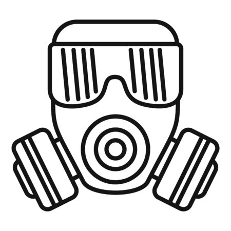 Gas mask icon. Outline gas mask vector icon for web design isolated on white backgroundのイラスト素材