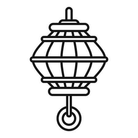 Oriental lantern icon, outline styleのイラスト素材