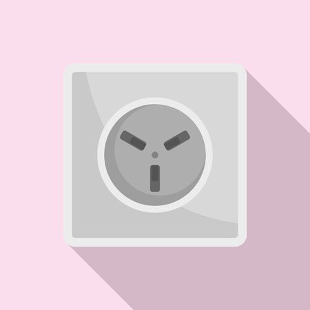 Type H power socket icon, flat styleのイラスト素材