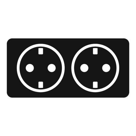Double wall power socket icon, simple styleのイラスト素材