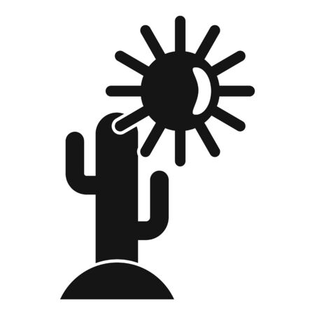 Desert sun cactus icon, simple styleのイラスト素材