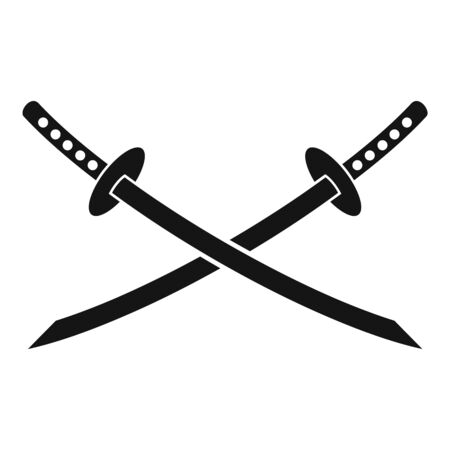 Samurai swords icon. Simple illustration of samurai swords vector icon for web design isolated on white backgroundのイラスト素材