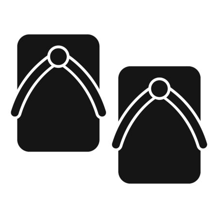 Japanese wood slippers icon. Simple illustration of Japanese wood slippers vector icon for web design isolated on white backgroundのイラスト素材