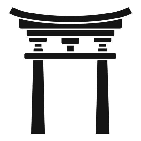 Japanese gate icon. Simple illustration of Japanese gate vector icon for web design isolated on white backgroundのイラスト素材