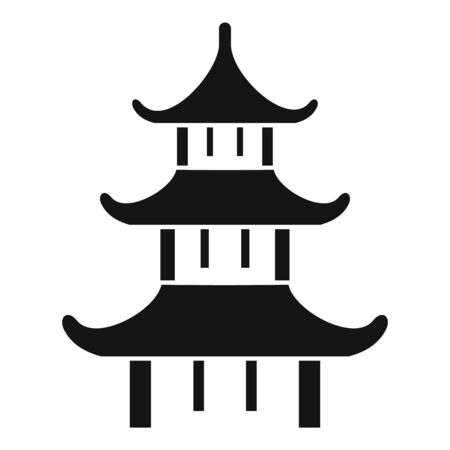 Japanese temple icon. Simple illustration of Japanese temple vector icon for web design isolated on white backgroundのイラスト素材