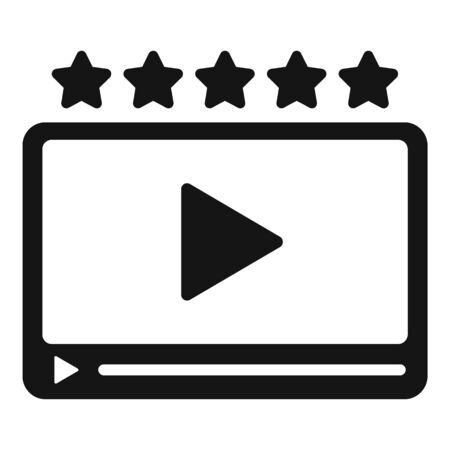 Rating video player icon. Simple illustration of rating video player vector icon for web design isolated on white backgroundのイラスト素材